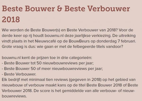 Beste Bouwer en Beste Verbouwer 2018