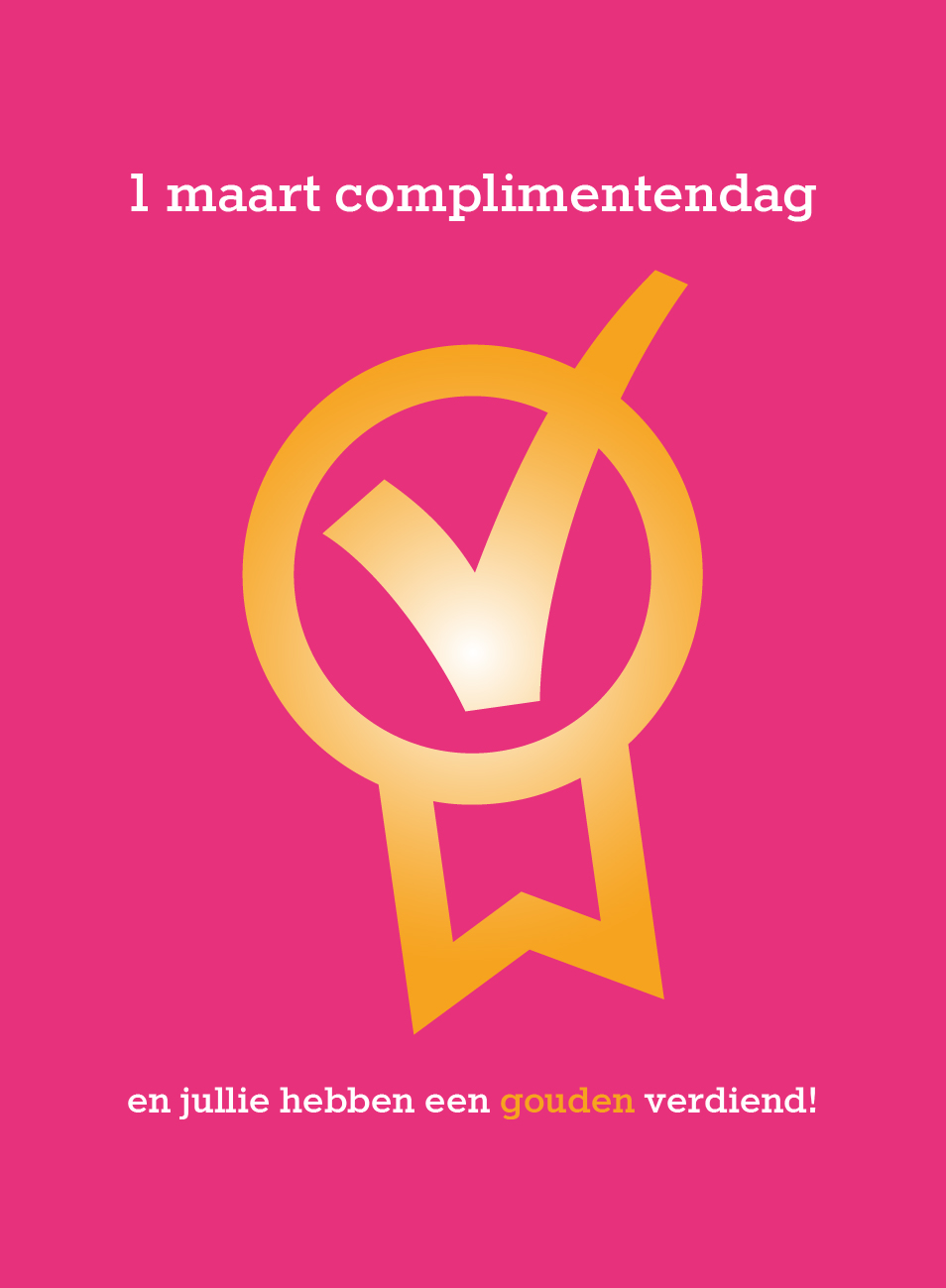 Kaart complimentendag Goud
